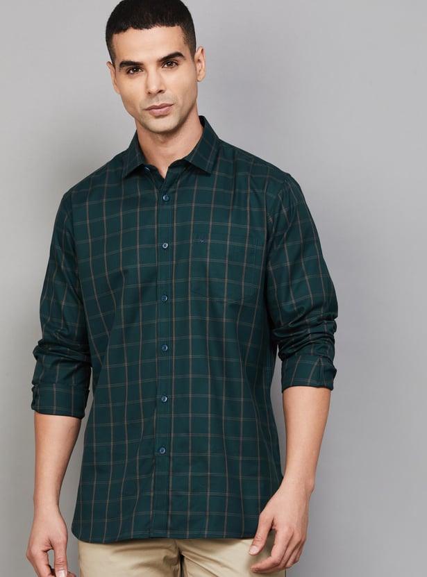 ALLEN SOLLY Checked Slim Fit Shirt