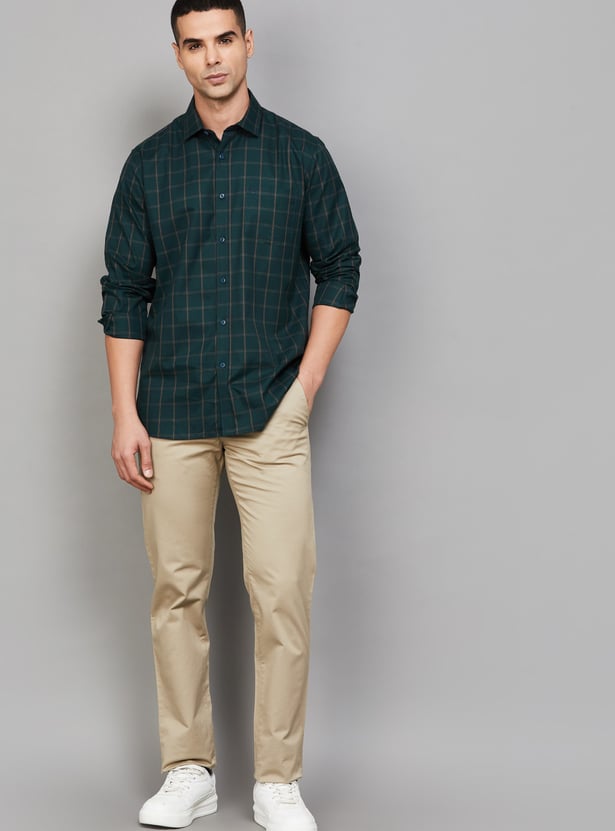 ALLEN SOLLY Checked Slim Fit Shirt
