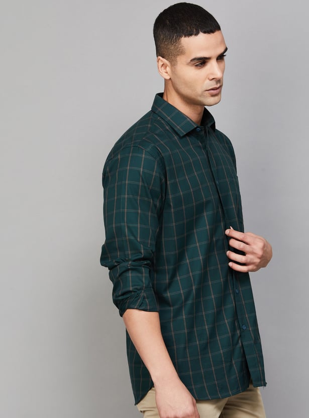 ALLEN SOLLY Checked Slim Fit Shirt