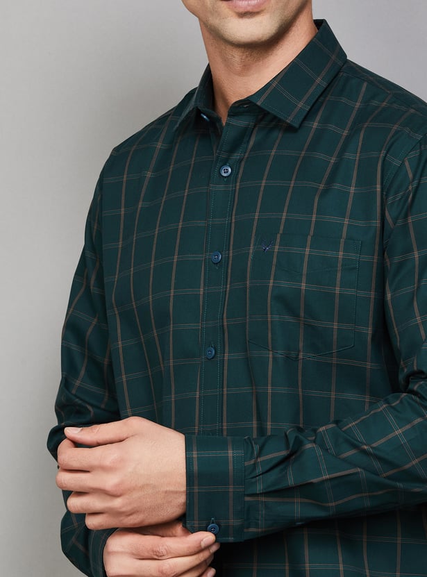 ALLEN SOLLY Checked Slim Fit Shirt
