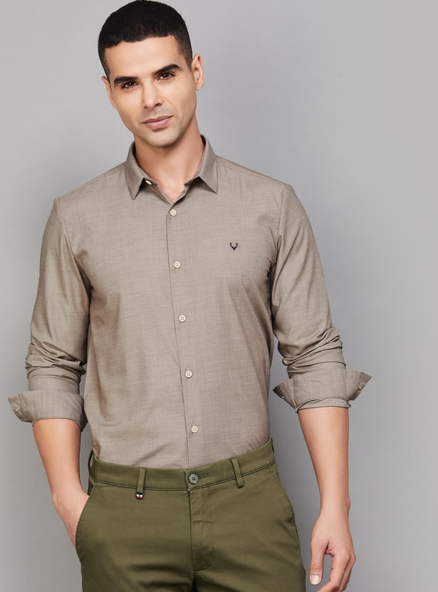 ALLEN SOLLY Solid Slim Fit Shirt