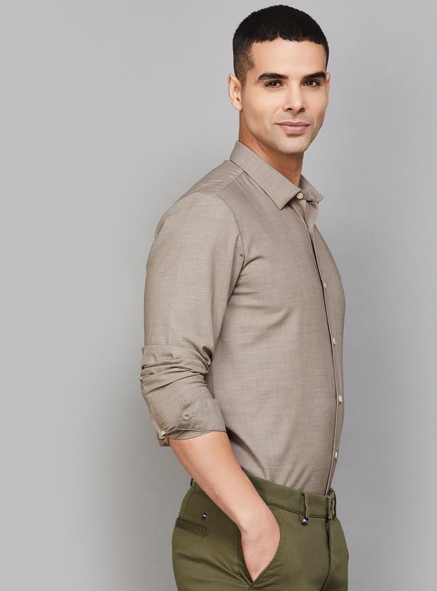 ALLEN SOLLY Solid Slim Fit Shirt