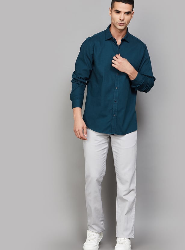 ALLEN SOLLY Solid Slim Fit Shirt