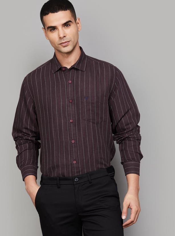 ALLEN SOLLY Striped Slim Fit Shirt