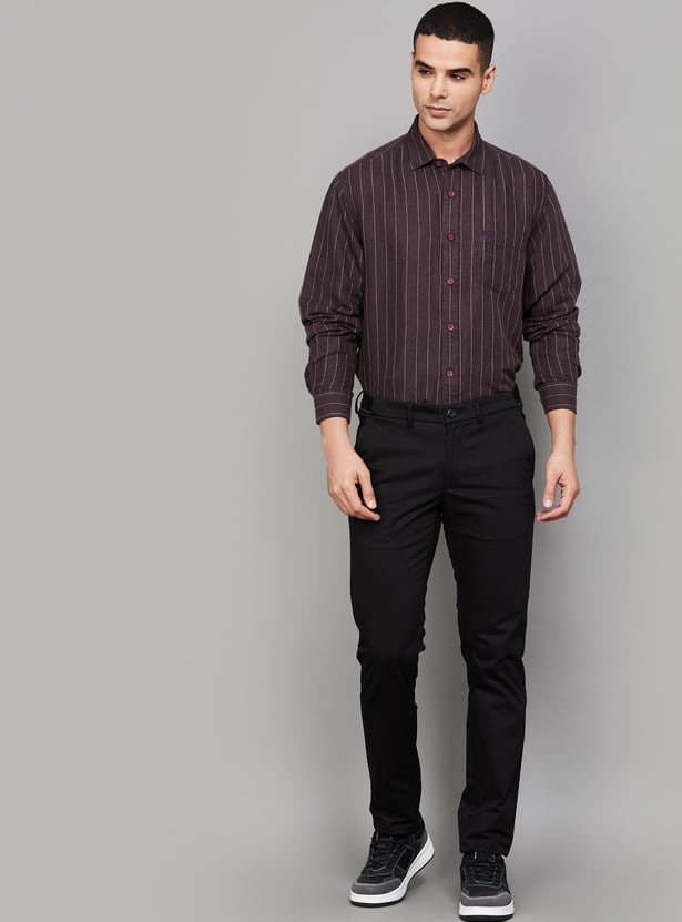 ALLEN SOLLY Striped Slim Fit Shirt