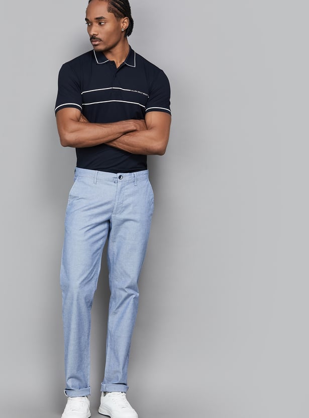 ALLEN SOLLY Striped Polo T-shirt