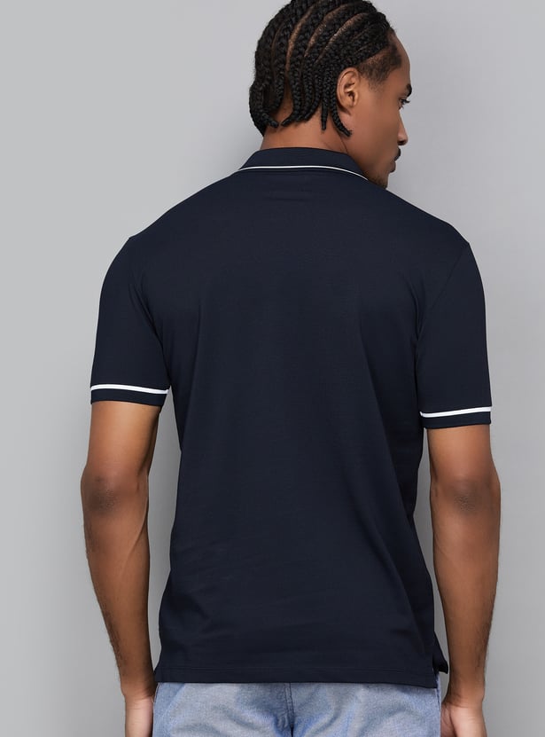 ALLEN SOLLY Striped Polo T-shirt