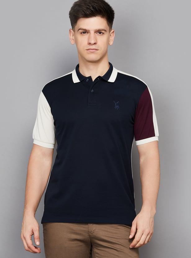 ALLEN SOLLY Solid Polo T-shirt