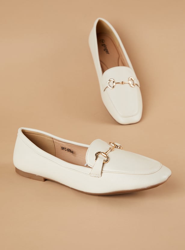 CODE Solid Square-Toe Ballerinas
