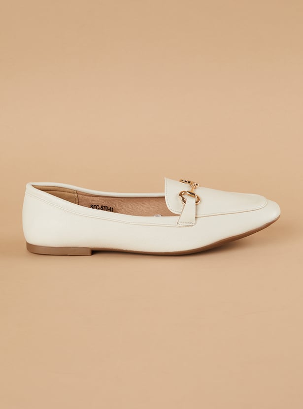 CODE Solid Square-Toe Ballerinas