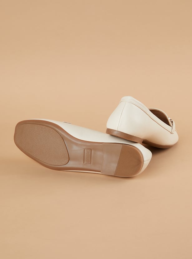 CODE Solid Square-Toe Ballerinas