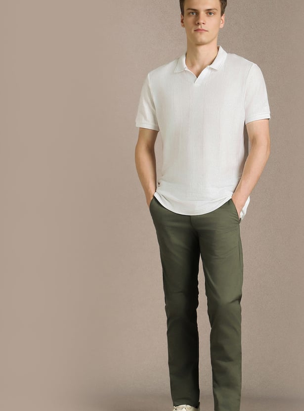 LP SPORT Solid Slim Tapered Trousers