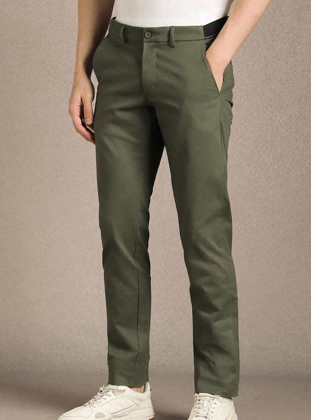 LP SPORT Solid Slim Tapered Trousers