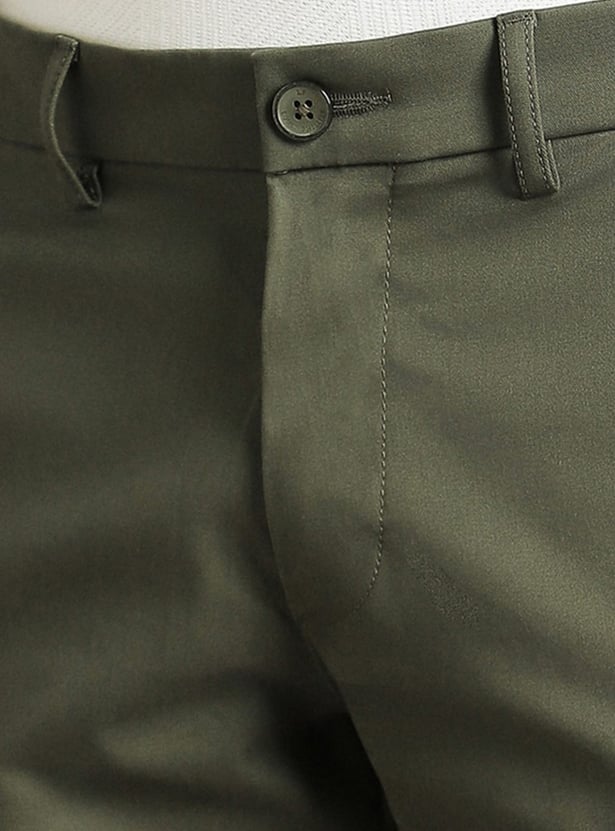 LP SPORT Solid Slim Tapered Trousers