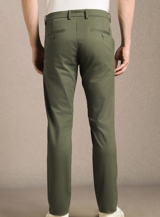 LP SPORT Solid Slim Tapered Trousers