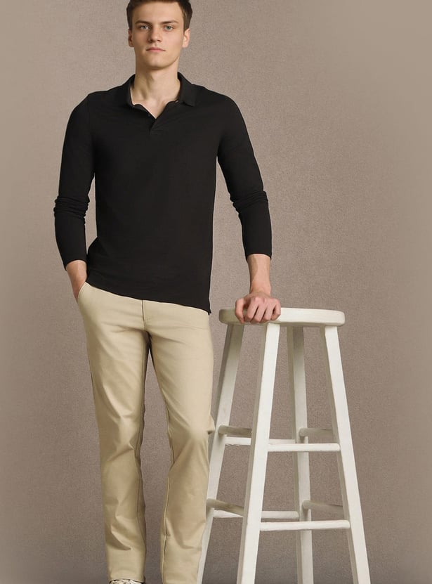 LP SPORT Solid Slim Tapered Trousers