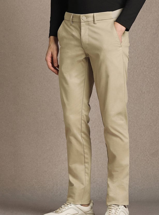 LP SPORT Solid Slim Tapered Trousers