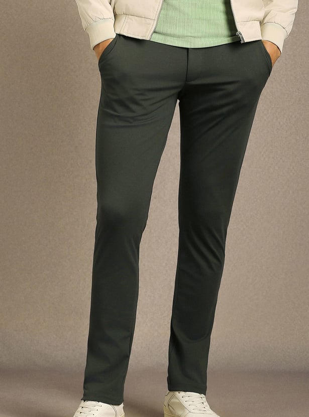 LP SPORT Solid Slim Tapered Trousers