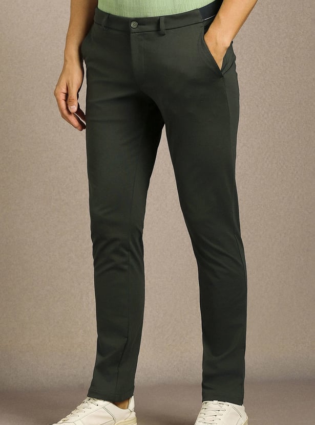 LP SPORT Solid Slim Tapered Trousers