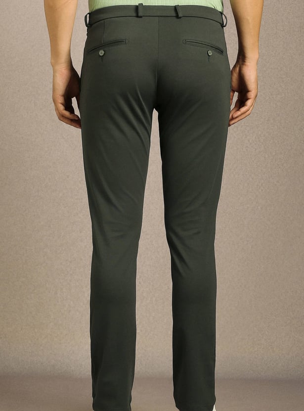 LP SPORT Solid Slim Tapered Trousers