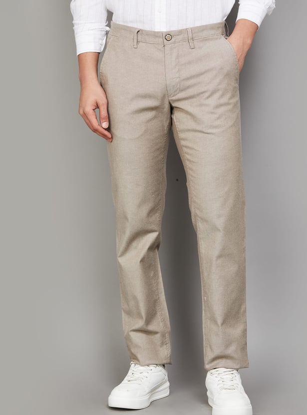 LP SPORT Solid Slim Tapered Trousers