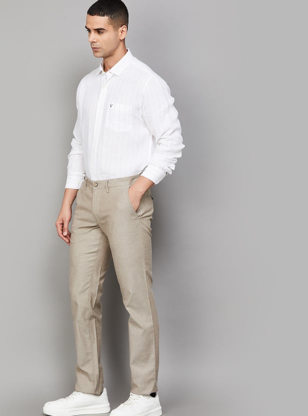 LP SPORT Solid Slim Tapered Trousers