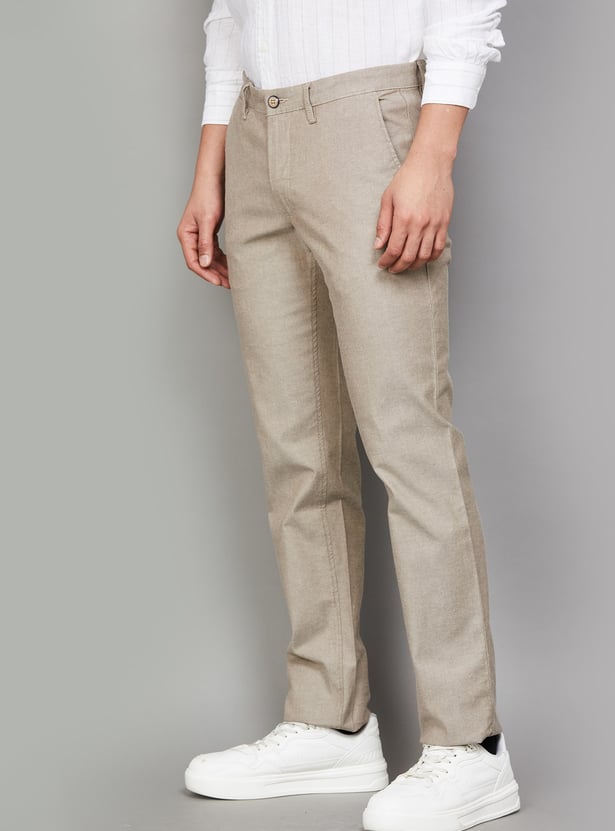 LP SPORT Solid Slim Tapered Trousers