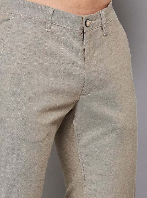 LP SPORT Solid Slim Tapered Trousers