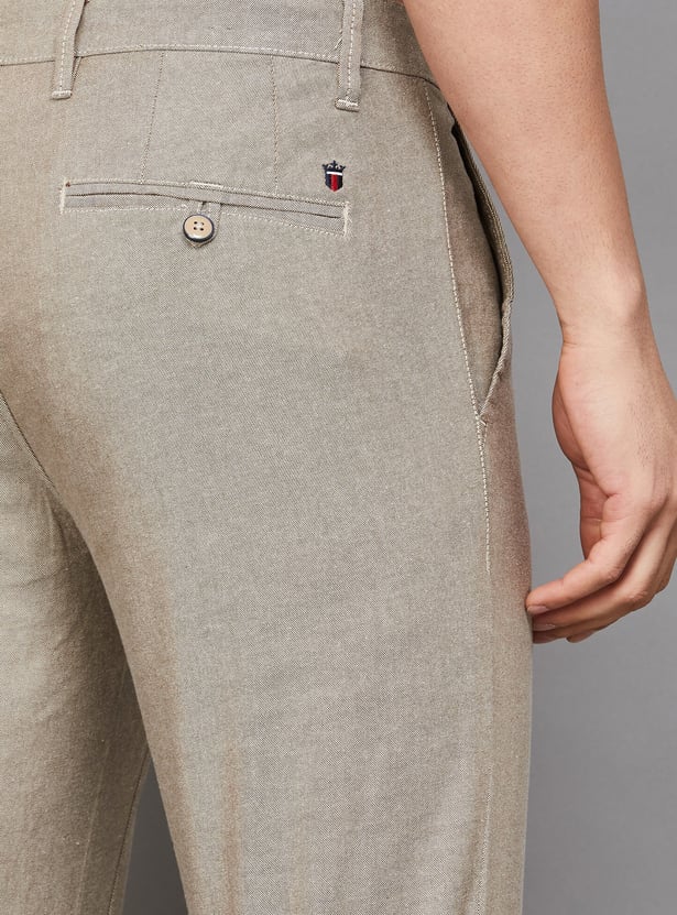 LP SPORT Solid Slim Tapered Trousers
