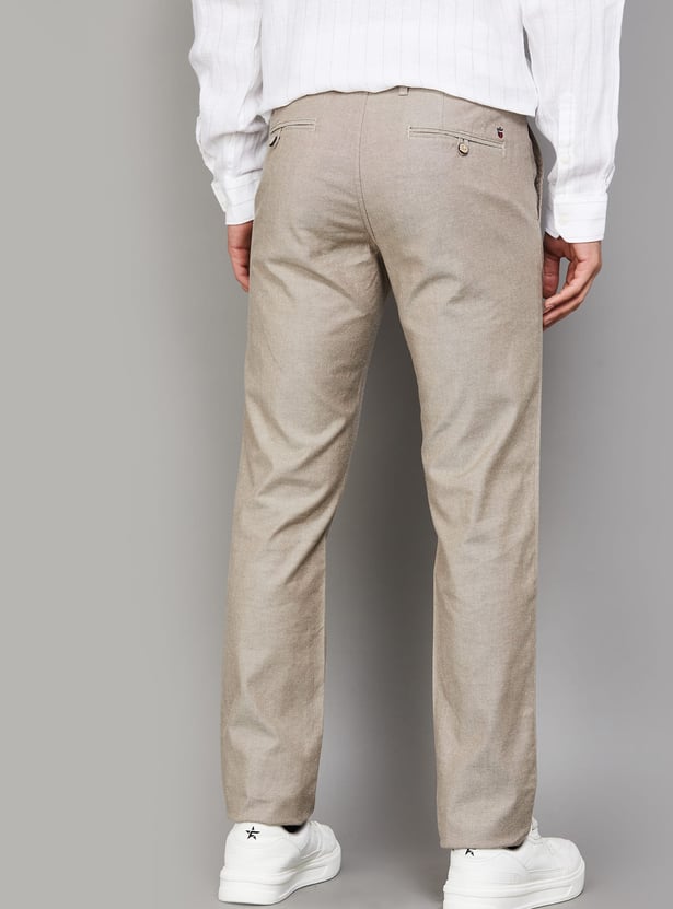LP SPORT Solid Slim Tapered Trousers