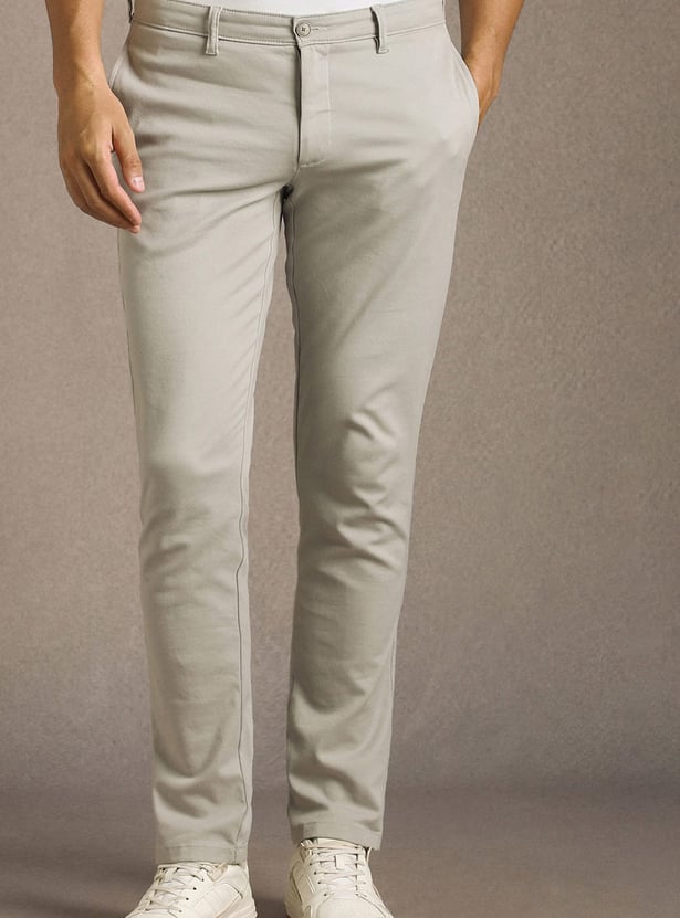 LP SPORT Solid Slim Tapered Trousers