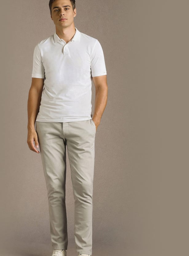 LP SPORT Solid Slim Tapered Trousers
