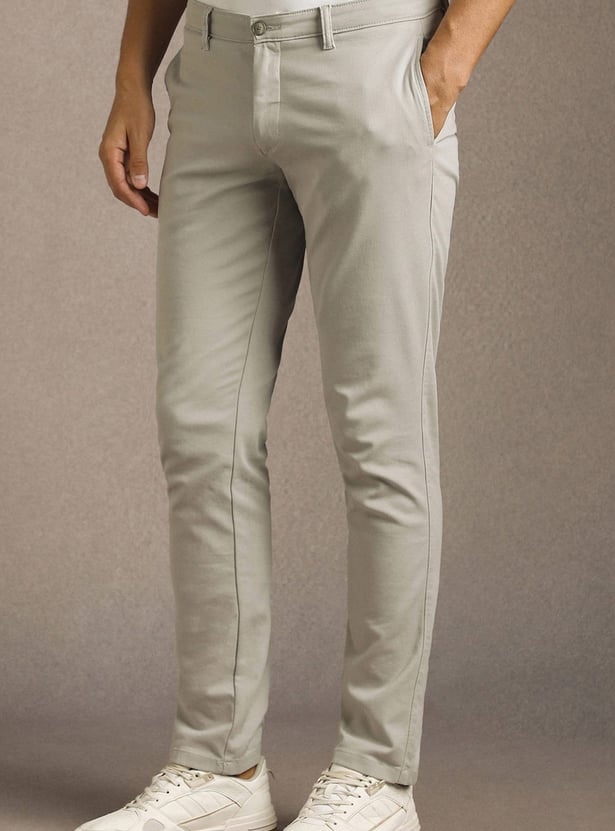 LP SPORT Solid Slim Tapered Trousers