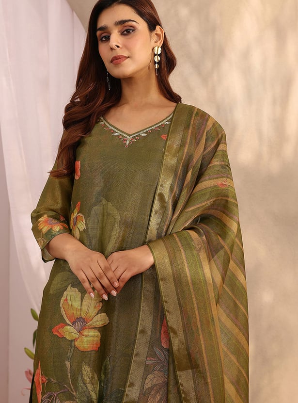 LIBAS Floral Print Palazzo Kurta Set