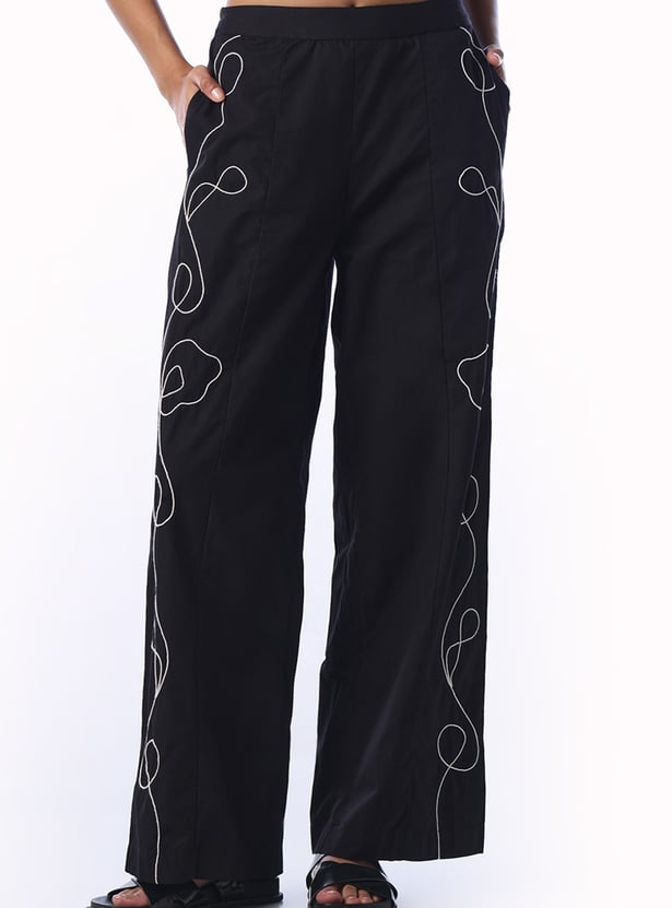ONLY Embroidered Woven Trousers