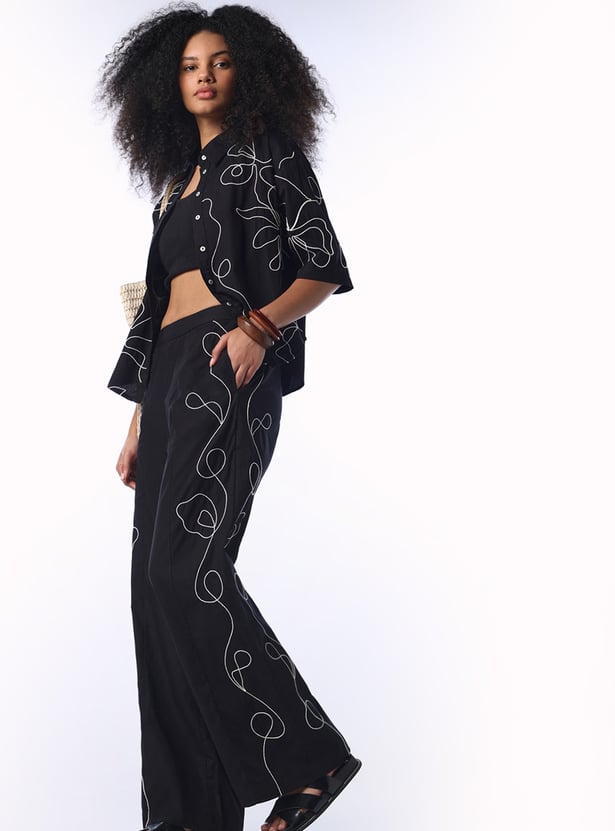 ONLY Embroidered Woven Trousers