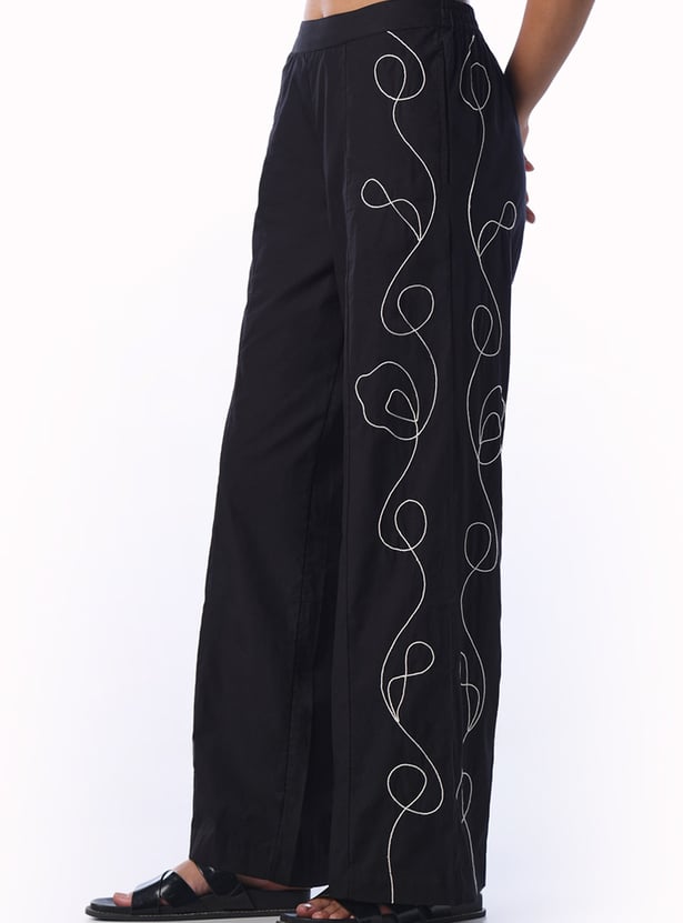 ONLY Embroidered Woven Trousers