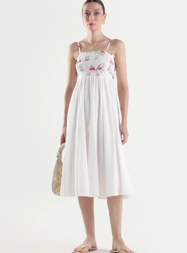 RAREISM Floral Smocked Midi Dress
