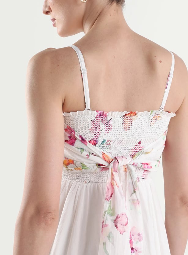 RAREISM Floral Smocked Midi Dress