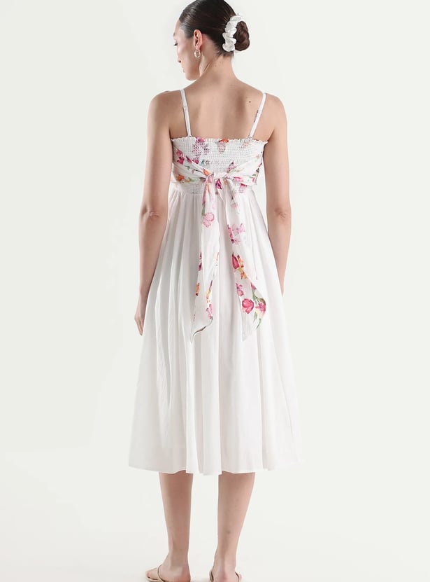 RAREISM Floral Smocked Midi Dress