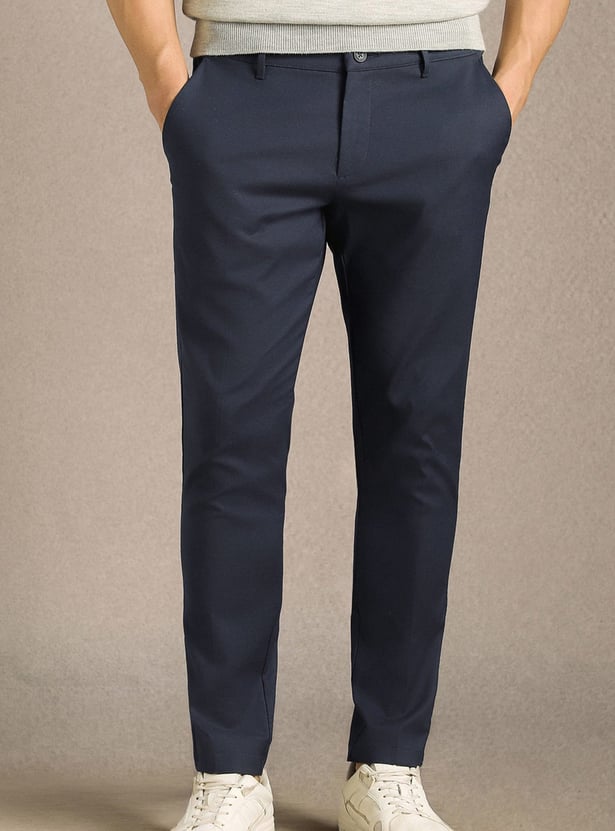 LOUIS PHILIPPE Solid Regular Formal Trousers
