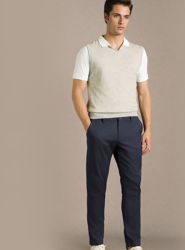 LOUIS PHILIPPE Solid Regular Formal Trousers