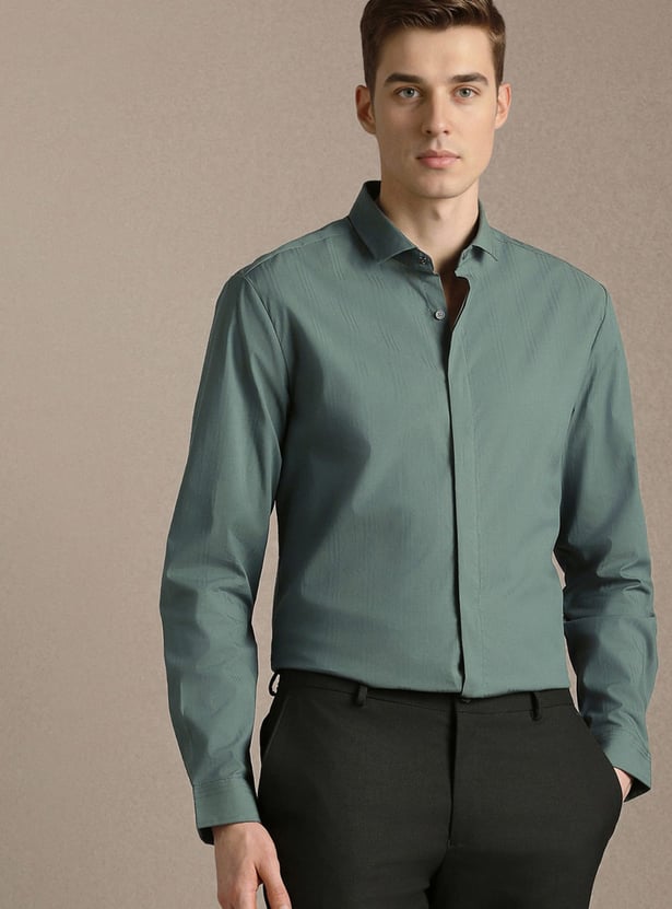 LOUIS PHILIPPE Textured Slim Fit Formal Shirt