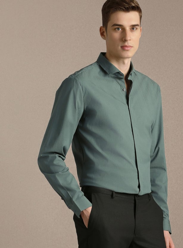 LOUIS PHILIPPE Textured Slim Fit Formal Shirt