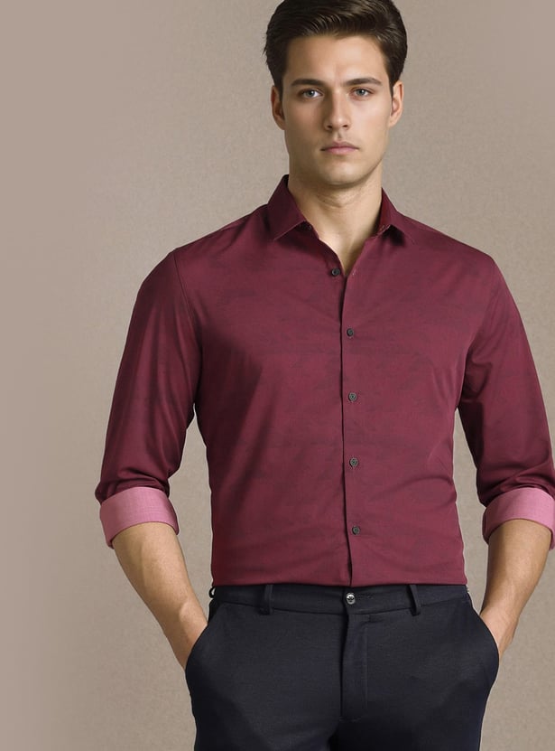 LOUIS PHILIPPE Textured Slim Fit Formal Shirt