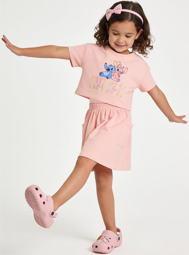FAME FOREVER Girls Stitch and Angel Dress with T-shirt