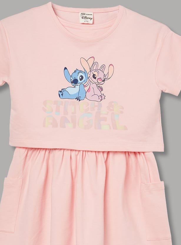 FAME FOREVER Girls Stitch and Angel Dress with T-shirt
