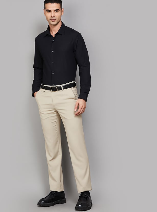 VAN HEUSEN Solid Slim Straight Formal Trouser