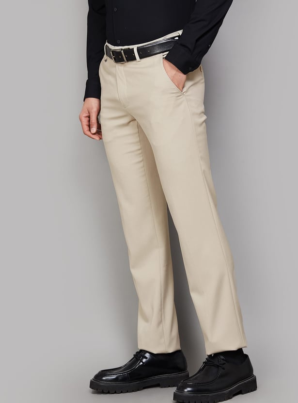 VAN HEUSEN Solid Slim Straight Formal Trouser