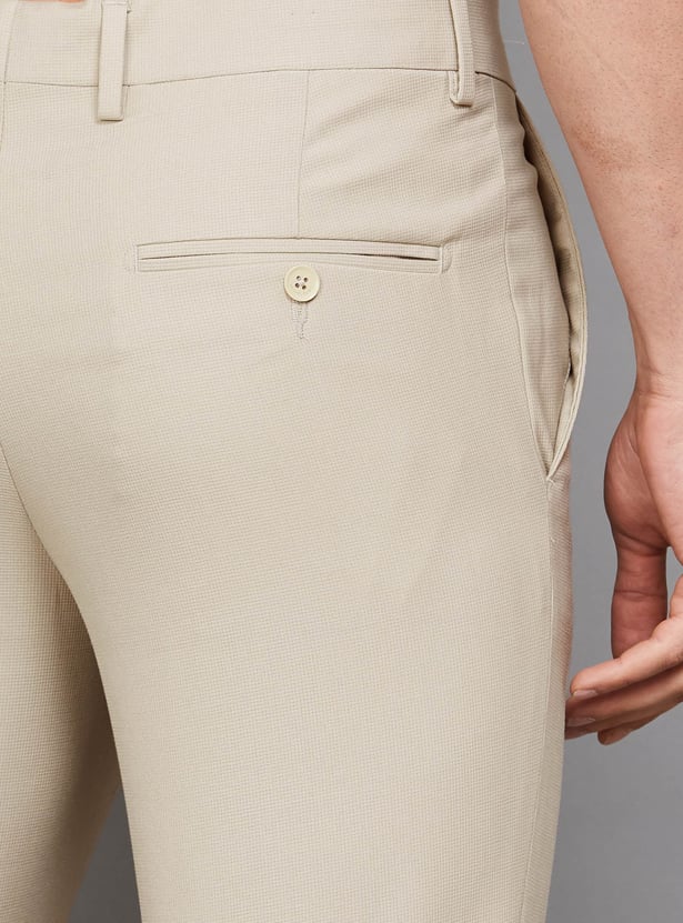 VAN HEUSEN Solid Slim Straight Formal Trouser